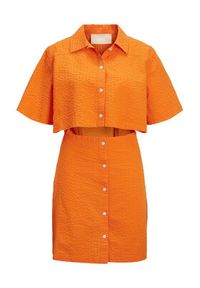 JJXX Sukienka koszulowa 12226608 Pomarańczowy Regular Fit. Kolor: pomarańczowy. Typ sukienki: koszulowe