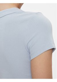 Tommy Jeans T-Shirt Tjw Slim Badge Rib Tee Ss DW0DW17396 Granatowy Slim Fit. Kolor: niebieski. Materiał: bawełna