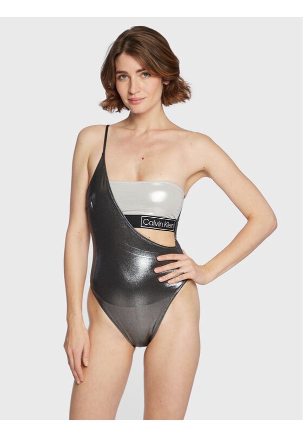 Calvin Klein Swimwear Strój kąpielowy KW0KW01957 Czarny. Kolor: czarny. Materiał: syntetyk