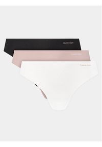 Calvin Klein Underwear Komplet 3 par stringów 000QD5219E Kolorowy. Materiał: bawełna. Wzór: kolorowy #1
