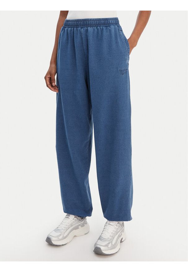 Reebok Spodnie dresowe Tenley RK25488CCW Niebieski Regular Fit. Kolor: niebieski. Materiał: bawełna