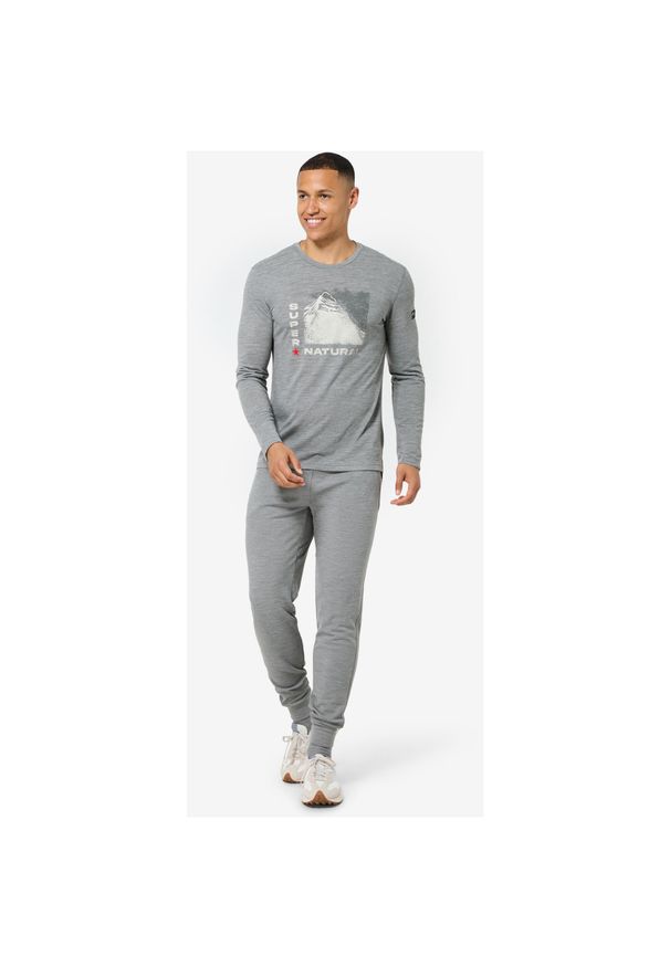 Longsleeve SUPER.NATURAL M SUPER MOUNTAIN LS. Kolor: szary. Długość rękawa: długi rękaw