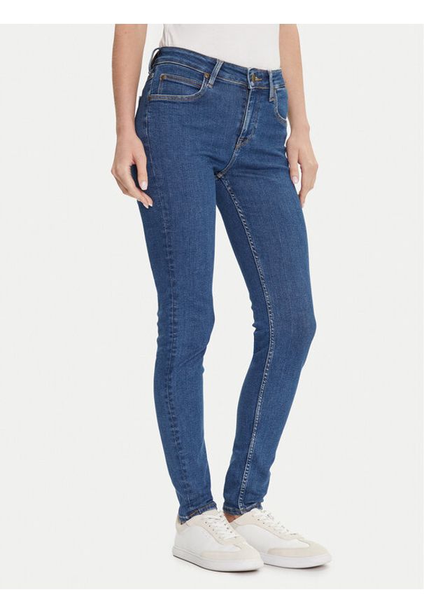 Lee Jeansy Scarlett 112363594 Niebieski Skinny Fit. Kolor: niebieski