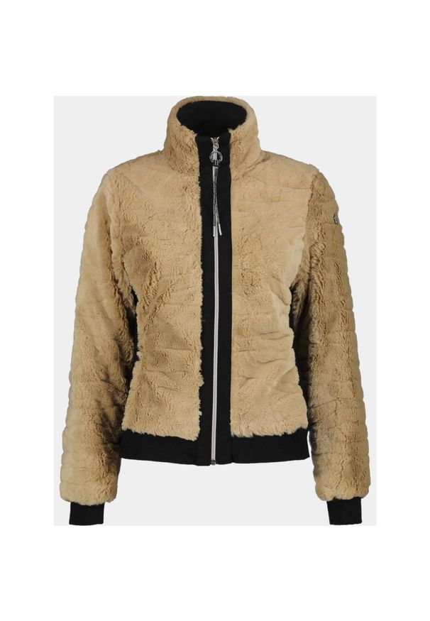LUHTA - Sweter damski Luhta Isolahti. Kolor: brązowy. Materiał: polar, futro. Sezon: zima. Sport: turystyka piesza