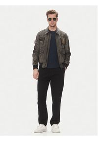 Aeronautica Militare Kurtka skórzana 251PN5047PL00300 Szary Regular Fit. Kolor: szary. Materiał: skóra