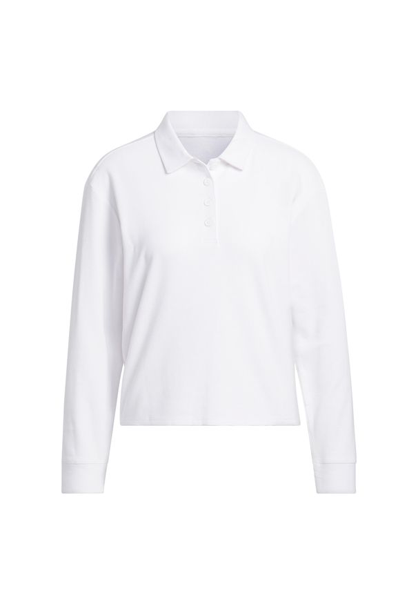 Adidas - Damska koszulka polo z długim rękawem adidas Beyond. Typ kołnierza: polo. Kolor: biały. Długość rękawa: długi rękaw. Długość: długie. Styl: sportowy