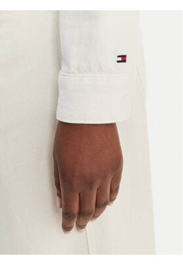 TOMMY HILFIGER - Tommy Hilfiger Kurtka jeansowa Lady WW0WW48591 Biały Regular Fit. Kolor: biały. Materiał: bawełna