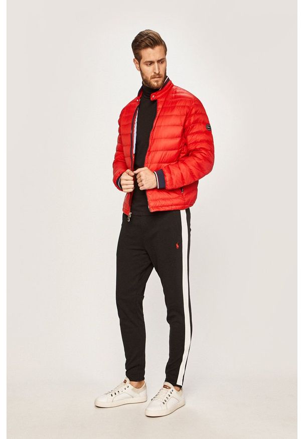 Polo Ralph Lauren - Longsleeve. Okazja: na co dzień. Typ kołnierza: polo. Kolor: czarny. Materiał: dzianina, materiał. Długość rękawa: długi rękaw. Wzór: gładki. Styl: casual
