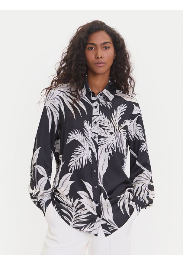 Guess Koszula W5YH03 WF1T2 Czarny Regular Fit. Kolor: czarny. Materiał: syntetyk