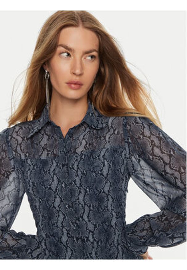 MICHAEL Michael Kors Sukienka koszulowa MF482L7F4N Niebieski Regular Fit. Kolor: niebieski. Materiał: syntetyk. Typ sukienki: koszulowe