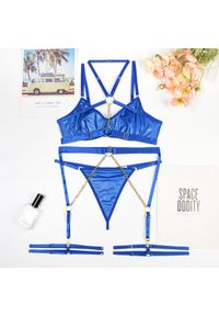 Intica - Komplet bielizny z łańcuszkami na romantyczne wieczory Serin. Kolor: niebieski. Materiał: materiał