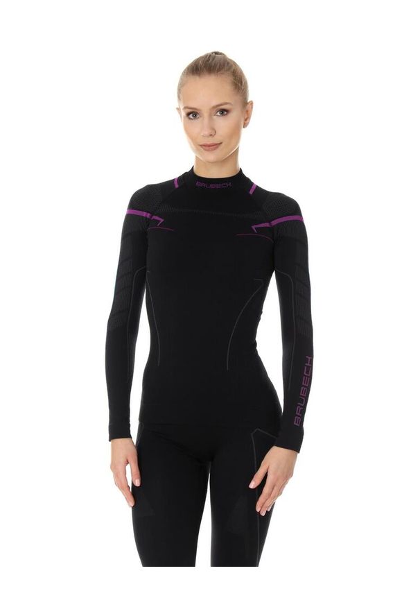 Termoaktywna damska bluza narciarska Brubeck Thermo. Kolor: wielokolorowy, różowy, czarny. Materiał: poliamid, elastan. Sport: narciarstwo