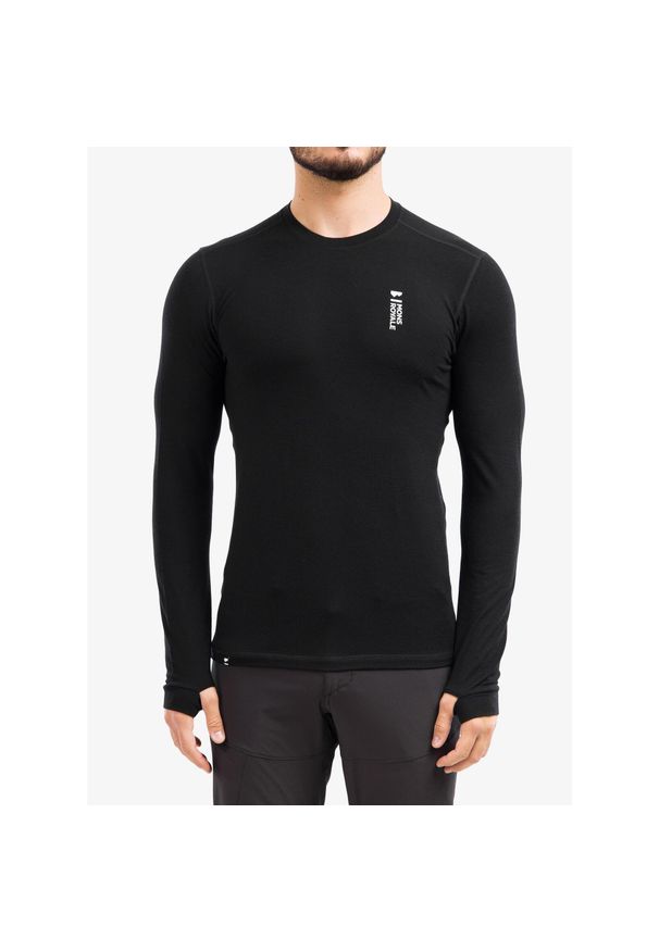 MONS ROYALE - Bluza termoaktywna męska Mons Royale Cascade Merino Flex 200 LS. Kolor: czarny. Sezon: zima. Sport: narciarstwo