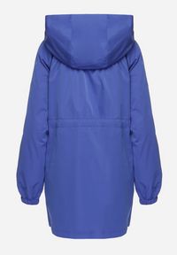 Born2be - Niebieska Kurtka Parka Ściągana w Pasie Troczkami Nevishia. Kolor: niebieski. Materiał: jeans. Styl: elegancki #4