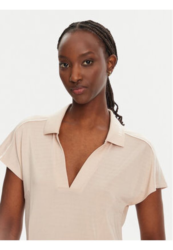 Liu Jo Sport T-Shirt TA5183 J4883 Beżowy Regular Fit. Kolor: beżowy. Materiał: wiskoza. Styl: sportowy
