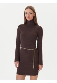 MICHAEL Michael Kors Sukienka dzianinowa MF583C633D Brązowy Slim Fit. Kolor: brązowy. Materiał: wiskoza
