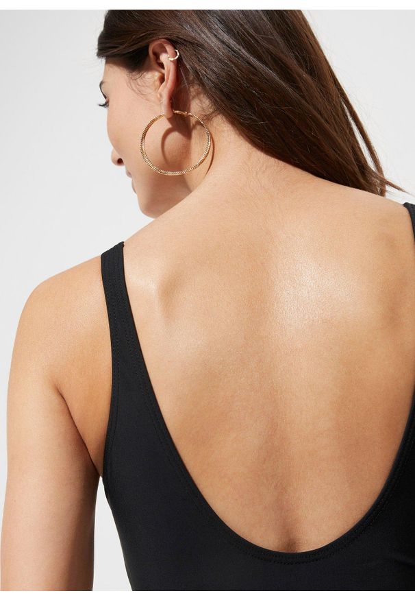 bonprix - Kostium kąpielowy shape ze wstawkami, wysoki stopień modelowania sylwetki. Kolor: czarny