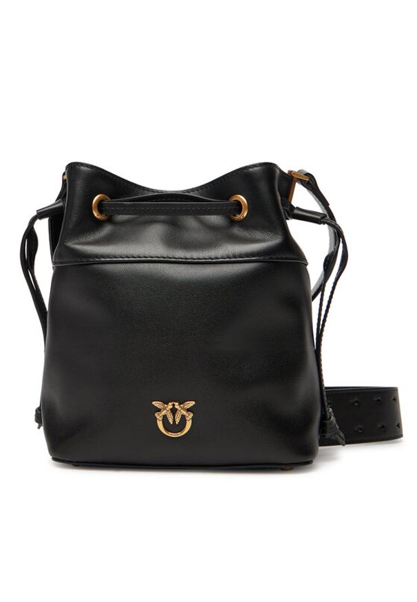 Pinko - PINKO Torebka Secchiello Mini Al 25-26 104303 A0QO Czarny. Kolor: czarny. Materiał: skórzane