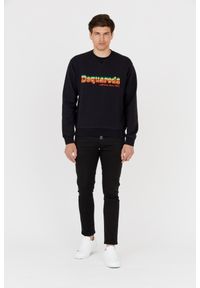 DSQUARED2 Czarna męska bluza cool fit, Rozmiar L. Kolor: czarny