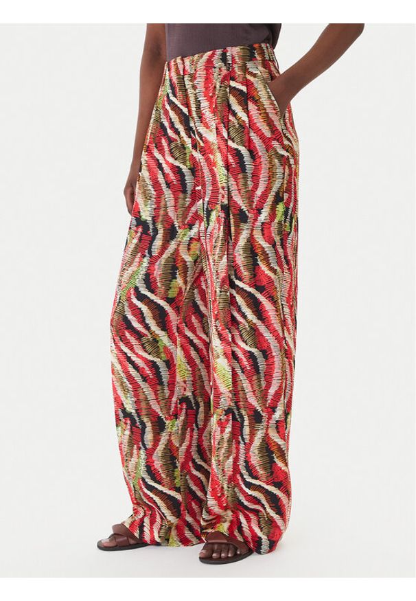 LOLA CASADEMUNT Spodnie materiałowe MS2614027 Kolorowy Wide Leg. Materiał: wiskoza. Wzór: kolorowy