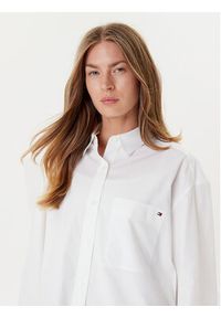 TOMMY HILFIGER - Tommy Hilfiger Koszula New Easy WW0WW45892 Biały Relaxed Fit. Kolor: biały. Materiał: bawełna #5