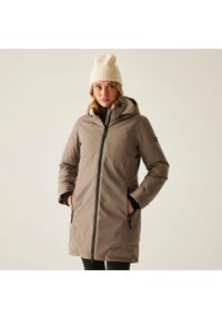 Regatta - Płaszcz damski zimowy ocieplany przeciwdeszczowy Marron. Kolor: brązowy. Materiał: puch, materiał. Sezon: zima. Sport: turystyka piesza #1