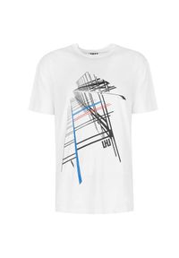 Les Hommes T-shirt "City" | URG820P UG814 | Oversized T-Shirt | Mężczyzna | Biały. Kolor: biały. Materiał: bawełna. Wzór: nadruk