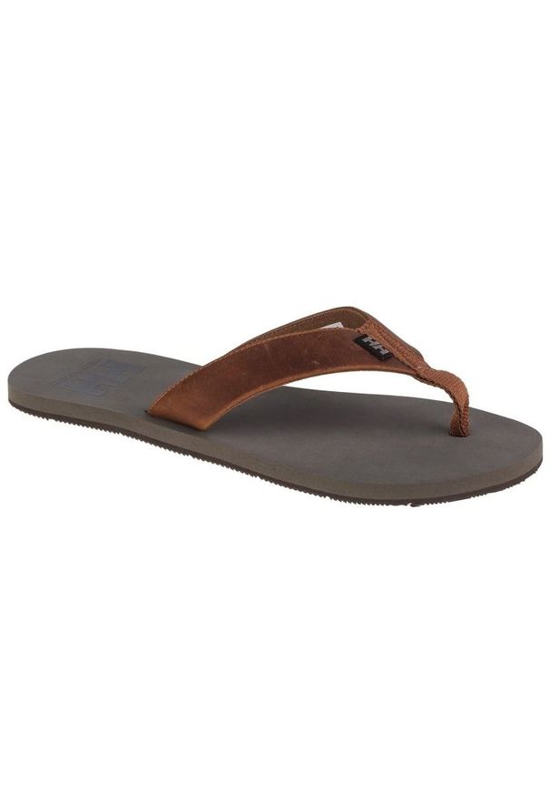 Japonki Helly Hansen Seasand 2 Leather Sandals M 11955-725 brązowe. Kolor: brązowy. Materiał: skóra, guma