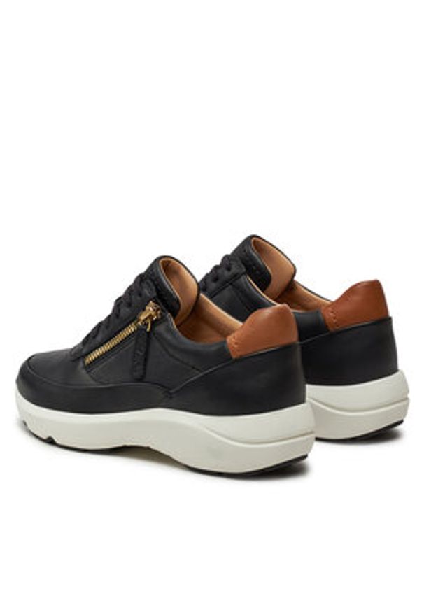 Clarks Sneakersy Tivoli Zip 26176648 Czarny. Kolor: czarny. Materiał: skóra