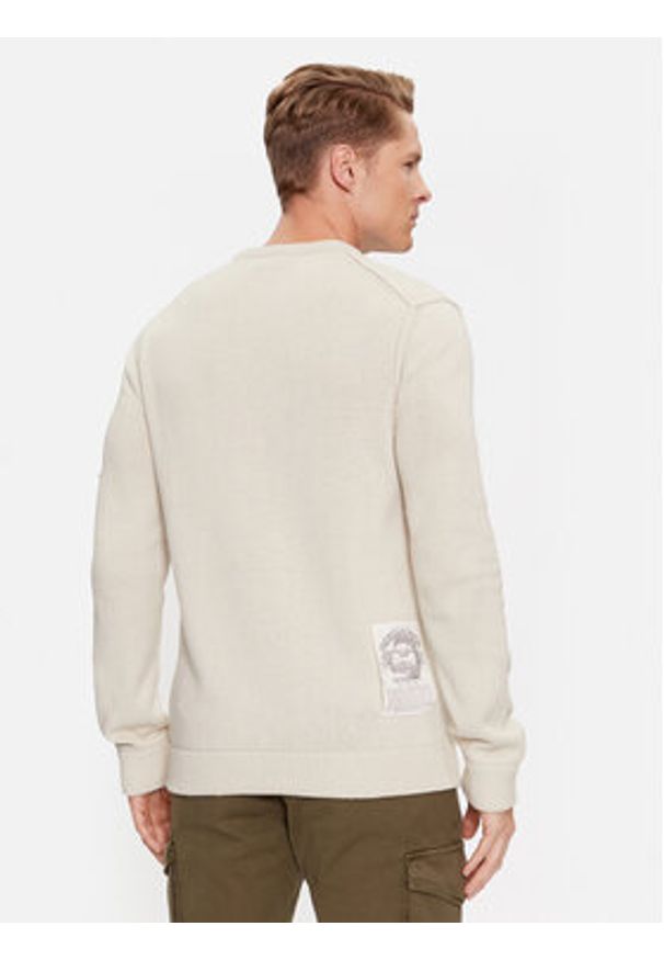 Aeronautica Militare Sweter 232MA1460L518 Écru Regular Fit. Materiał: bawełna