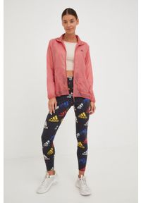 Adidas - adidas legginsy damskie kolor czarny gładkie. Stan: podwyższony. Kolor: czarny. Materiał: bawełna, materiał, dzianina. Wzór: gładki #2