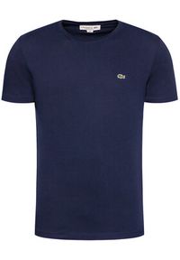 Lacoste T-Shirt TH2038 Granatowy Regular Fit. Kolor: niebieski. Materiał: bawełna