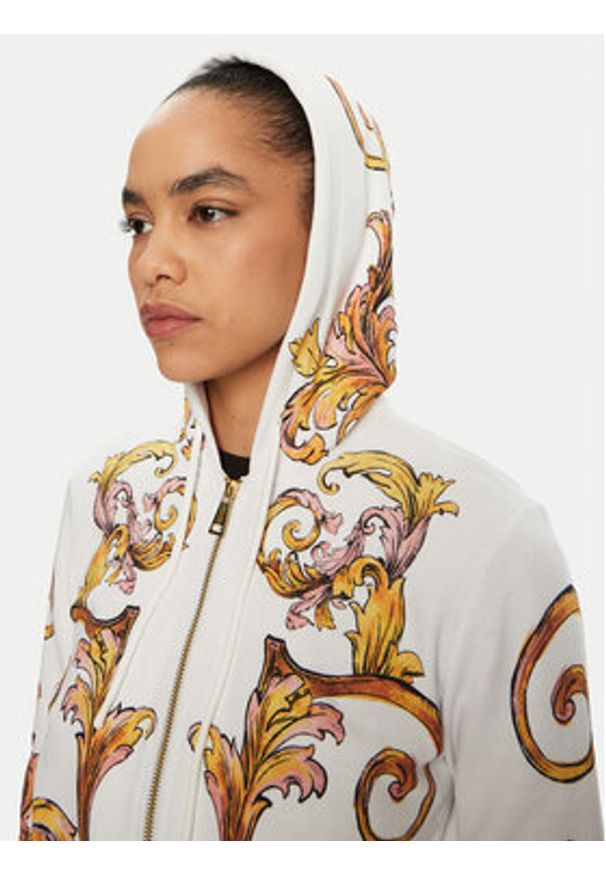 Versace Jeans Couture Bluza 78HAI3P6 Biały Regular Fit. Typ kołnierza: kołnierzyk włoski. Kolor: biały. Materiał: bawełna