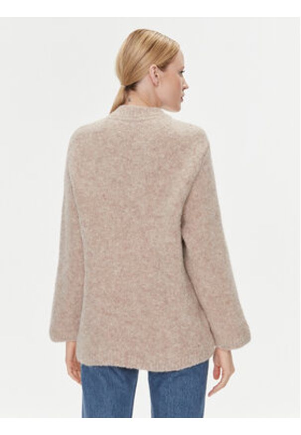 TOMMY HILFIGER - Tommy Hilfiger Sweter WW0WW40267 Beżowy Oversize. Kolor: beżowy. Materiał: wełna