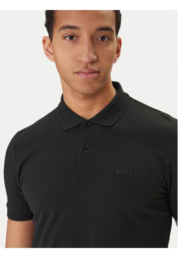 BOSS Polo Pio 1 50554574 Czarny Regular Fit. Typ kołnierza: polo. Kolor: czarny. Materiał: bawełna