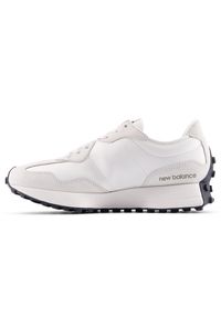 Buty damskie New Balance WS327JWA – białe. Okazja: na co dzień. Kolor: biały. Materiał: skóra, dresówka, materiał, syntetyk, guma. Szerokość cholewki: normalna. Sezon: wiosna. Obcas: na płaskiej podeszwie #6