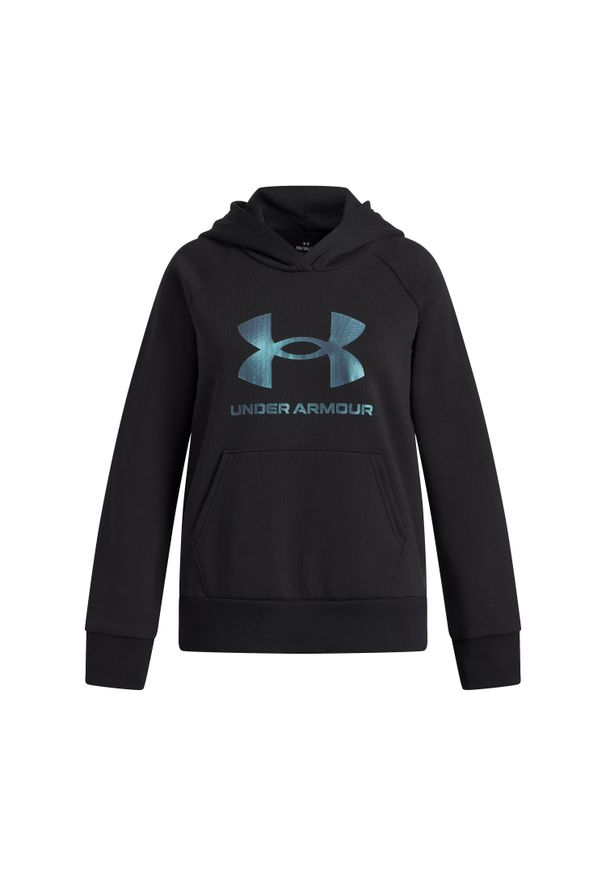 Bluza z kapturem dla dzieci Under Armour Rival Shimmer. Typ kołnierza: kaptur. Kolor: czarny. Sport: joga i pilates, fitness