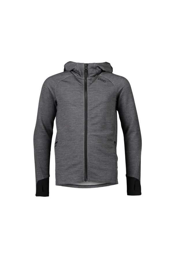 Bluza sportowa dla dzieci POC Merino Zip Hood rowerowa. Kolor: szary. Styl: sportowy