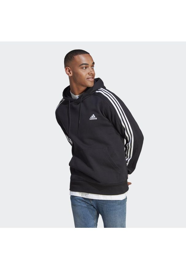 Adidas - Bluza z kapturem adidas 3-Stripes Essentials French Terry. Typ kołnierza: kaptur. Kolor: czarny, biały, wielokolorowy