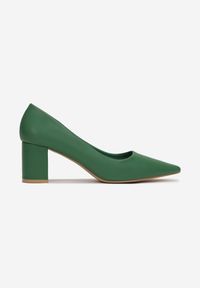 Born2be - Zielone Czółenka Palithoe. Nosek buta: otwarty. Kolor: zielony. Obcas: na obcasie. Styl: klasyczny. Wysokość obcasa: średni #3