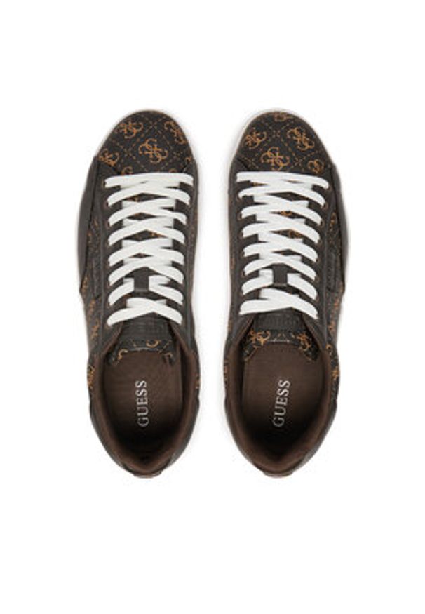 Guess Sneakersy Caserta FMFCAS FAL12 Brązowy. Kolor: brązowy. Materiał: skóra