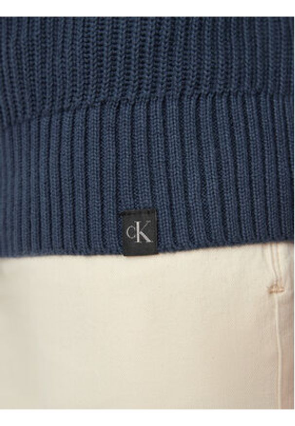 Calvin Klein Jeans Sweter Linear J30J326888 Granatowy Relaxed Fit. Kolor: niebieski. Materiał: bawełna