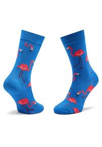Funny Socks Skarpety wysokie unisex Flamingos SM1/02 Niebieski. Kolor: niebieski. Materiał: materiał, bawełna #3