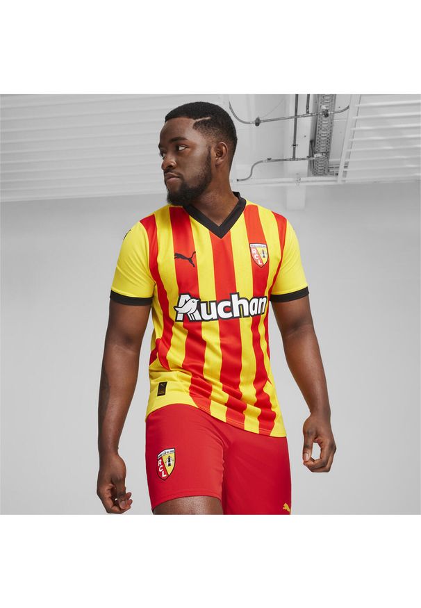 Puma - Męska koszulka domowa RC Lens 24/25 PUMA Pelé Yellow Red. Kolor: czerwony, wielokolorowy, żółty. Sport: piłka nożna