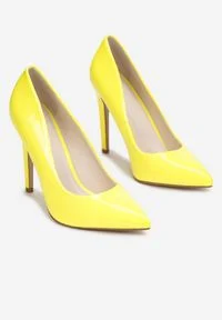 Born2be - Jasnożółte Szpilki Melona. Nosek buta: szpiczasty. Kolor: żółty. Materiał: lakier. Szerokość cholewki: normalna. Obcas: na szpilce. Wysokość obcasa: wysoki #2