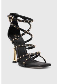 MICHAEL Michael Kors sandały skórzane Imani kolor czarny 40F3IMHS1L. Zapięcie: klamry. Kolor: czarny. Materiał: skóra. Obcas: na obcasie. Wysokość obcasa: średni #3