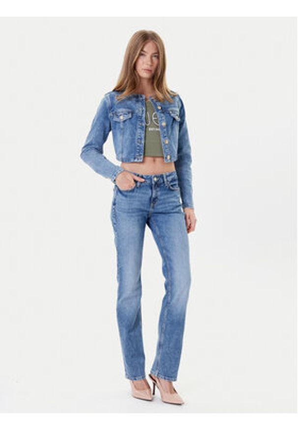 Guess Kurtka jeansowa W5YN53 D5QP2 Niebieski Regular Fit. Kolor: niebieski. Materiał: bawełna