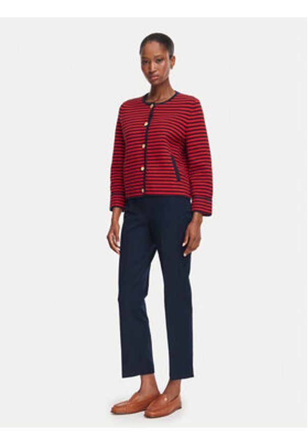 TOMMY HILFIGER - Tommy Hilfiger Spodnie materiałowe WW0WW51745 Granatowy Slim Fit. Kolor: niebieski. Materiał: bawełna