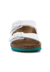 Klapki dla dzieci Birkenstock Arizona. Kolor: biały. Materiał: materiał, syntetyk, skóra