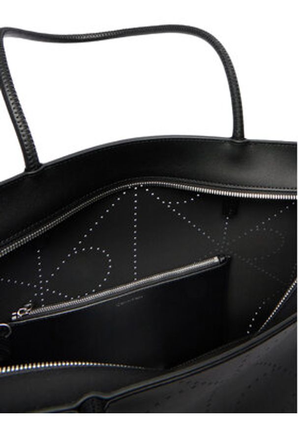 Calvin Klein Torebka Emblem Aop Perfor Lthr Tote LV04F3359G Czarny. Kolor: czarny. Materiał: skórzane